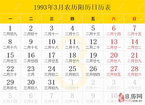 1993年2月1日|1993年日历表,1993年农历表（阴历阳历节日对照表）